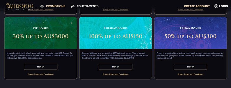 Queenspins Casino Promotions