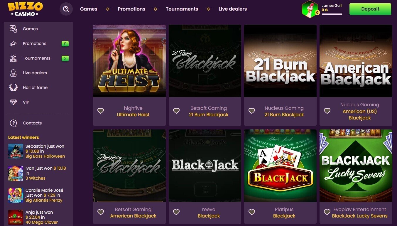 Bizzo Casino Blackjack