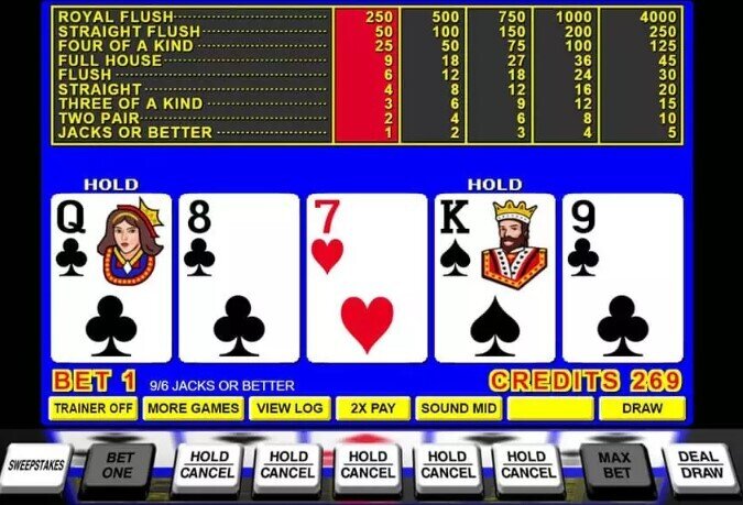 Video Poker Hold Cards