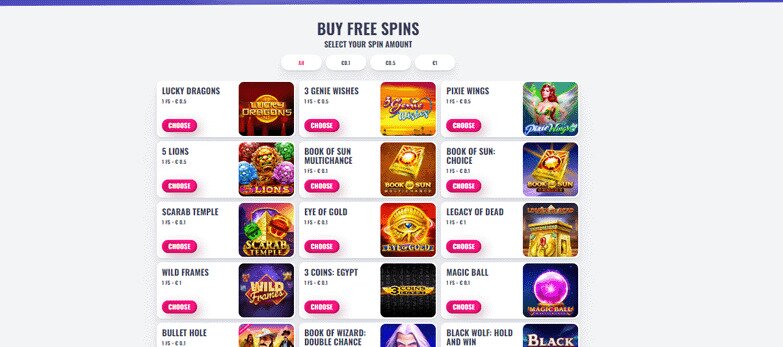 OhMySpins! Casino Buy Free Spins