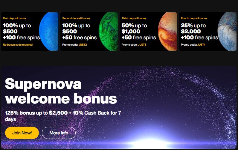 Online Casino Bonus Screen