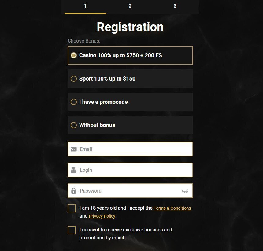 Casinoly Registration